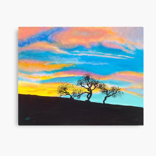 Item preview, Trio of Trees at Sunset designed and sold by DoodleArtsShop.