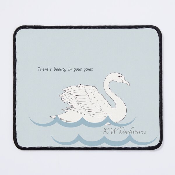 Item preview, There’s Beauty in Your Quiet – Swan Minimalist Quote | KW KindWaves designed and sold by KWkindwaves.