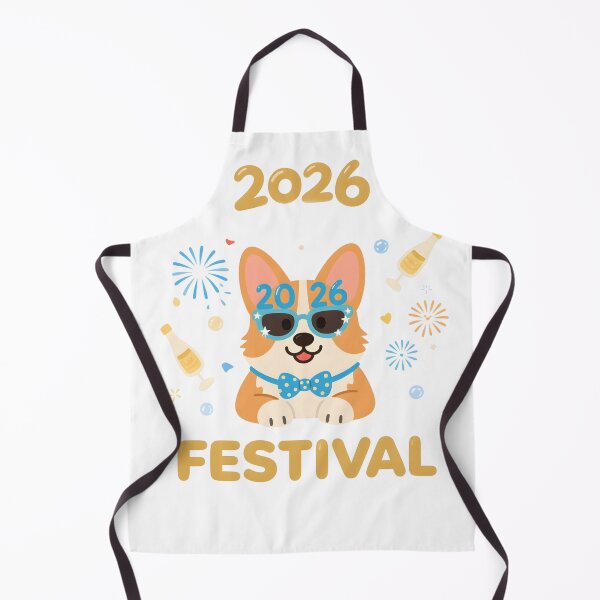 Item preview, Cute Corgi in Santa Hat Celebrating New Year 2026 with Festive Fireworks and Snowflakes in Cozy Winter Holiday Illustration designed and sold by ArtPetrenko90.