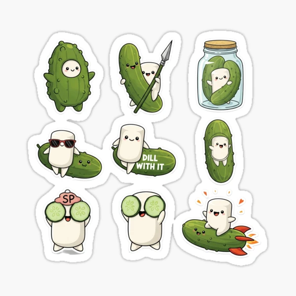 Pip's Pickle Obsession - Cute & Funny Sticker Pack — Sticker by BiMood