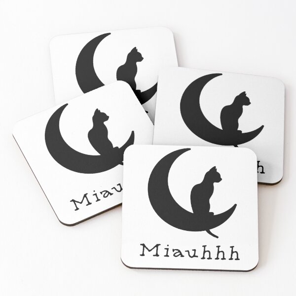 Item preview, The silhouette of a cat sitting on the moon designed and sold by studio468.