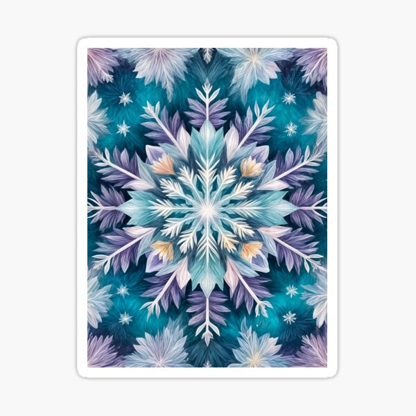 Item preview, Purple Blue Snowflake no1 designed and sold by Lizetteh.