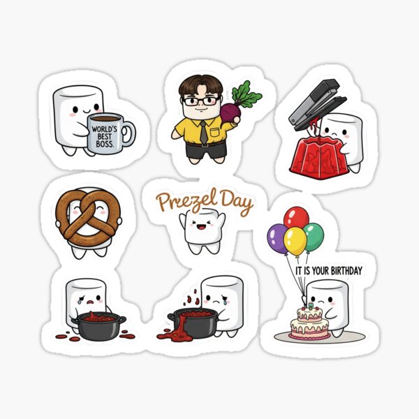 Artikel-Vorschau von Pip bei Dunder Mifflin – Stickerpaket zur TV-Show „The Office“, designt und verkauft von BiMood.