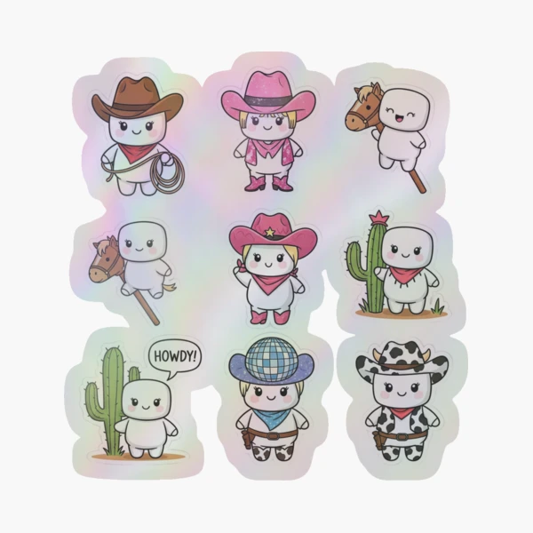 Pip the Cowgirl - Cute Western Aesthetic Sticker Pack — Sticker by BiMood