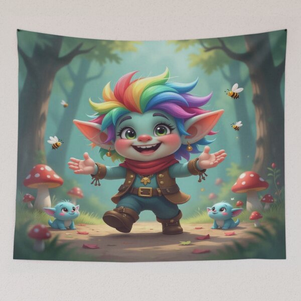 Item preview, Happy Troll on a Magical Clearing – Fantasy Fun! designed and sold by FotoworldEdel.