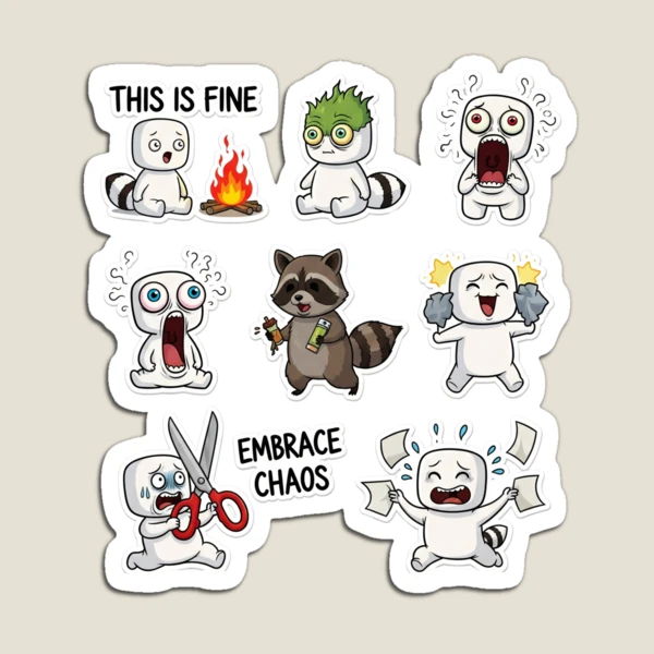 Chaotic Pip - A Cute & Funny Meme Sticker Pack — Magnet by BiMood