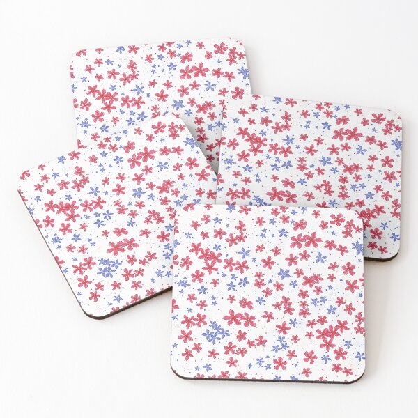 Item preview, Flower pattern, symbol of strength, courage, American pride, red and blue flowers, patriotic spirit, artistic charm. designed and sold by ArtbySvetik.