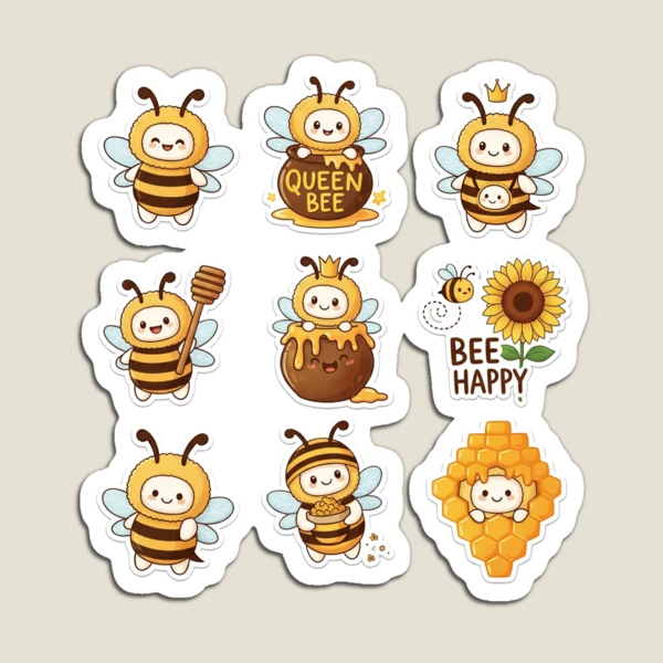 Cute Honey Bee Pip - A Sweet Bee Sticker Pack — Magnet by BiMood