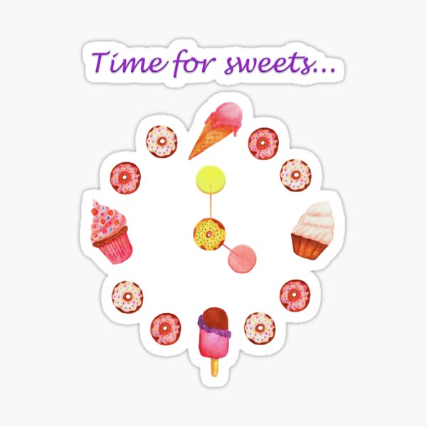 Item preview, Time for Sweets, Clock of Sweets, cupcake, lollypop, donuts designed and sold by Sunflower-7.