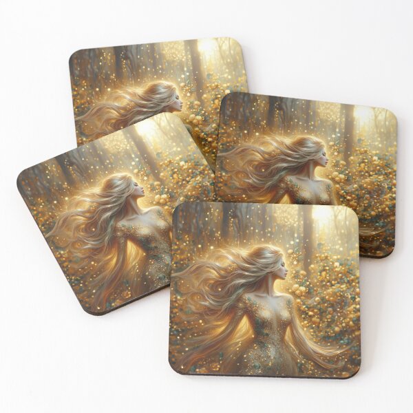 Item preview, Woman in a golden evening gown designed and sold by Made-by-Gus.