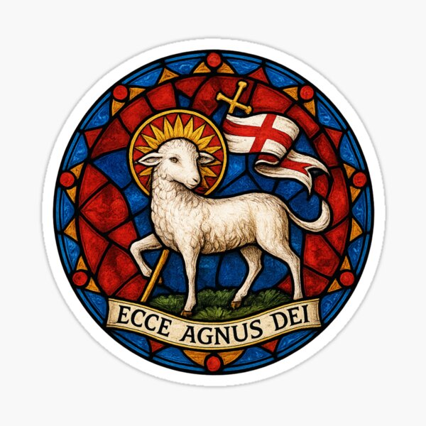 Ecce Agnus Dei – Vitral Colorido Pegatina