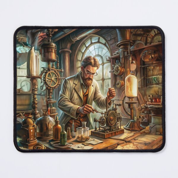 Item preview, Steampunk inventor conducting an experiment designed and sold by Made-by-Gus.
