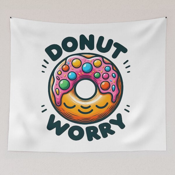 Item preview, doughnut, donut, donut worry, happy designed and sold by TrueArtVibes.