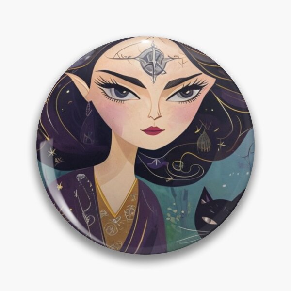 Item preview, Sacred Moon Goddess with black cat designed and sold by Artbymonika.