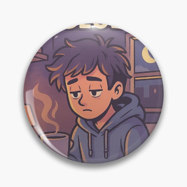 Item preview, Overthinking Club — Sleepy Character with Coffee designed and sold by VibeNest01.