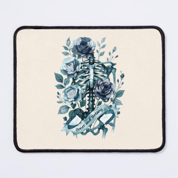 Item preview, Blue Floral Anatomy: A Ribcage Full of Watercolor Roses , Bones and Botany, Anatomy Art, ribcage full of sunflowers and leaves designed and sold by Collagedream.