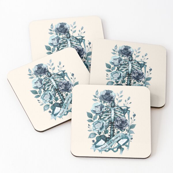 Item preview, Blue Floral Anatomy: A Ribcage Full of Watercolor Roses , Bones and Botany, Anatomy Art, ribcage full of sunflowers and leaves designed and sold by Collagedream.