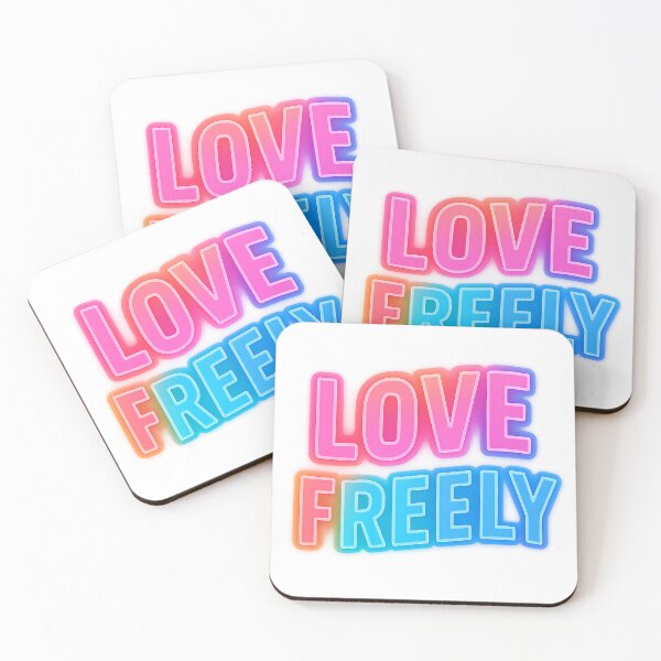 Item preview, Love Freely – Neon Pride Text Art designed and sold by Haus Of Sin.