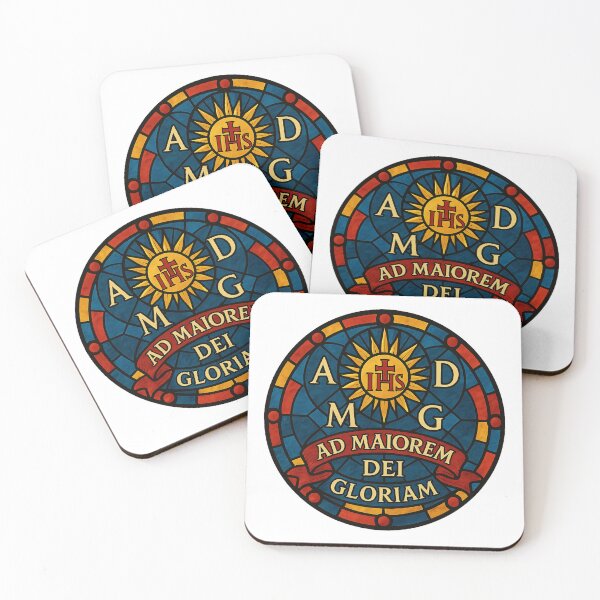 Item preview, Ad Maiorem Dei Gloriam – Colorful Jesuit Stained-Glass designed and sold by ApologeticaCatolica.org.