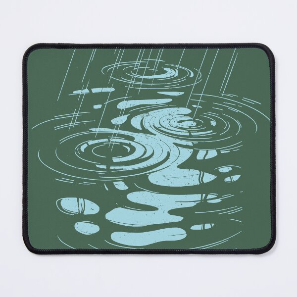Item preview, Gentle Rain Linocut T-Shirt, Monochrome Water Print Tee, Tranquil Pool Softstyle Top, Black and White Nature Shirt, Minimalist Raindrop designed and sold by ReFreshU Shop Designs.