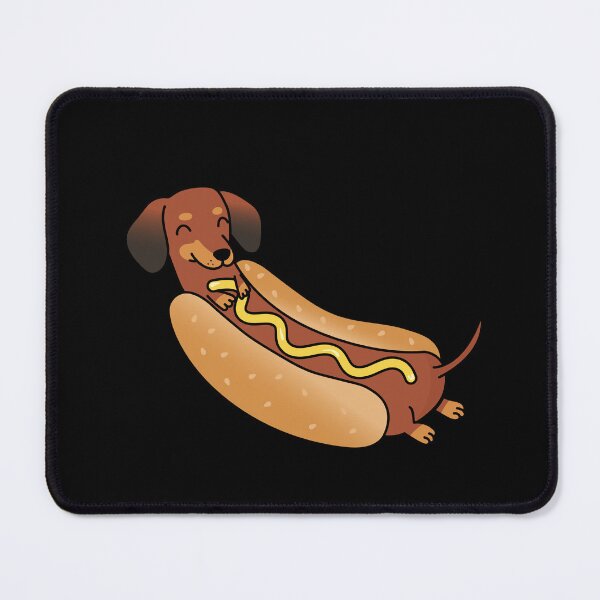 Item preview, Happy Sausage Dog in a Hot Dog Bun – Minimal Cute Design designed and sold by Balasan.