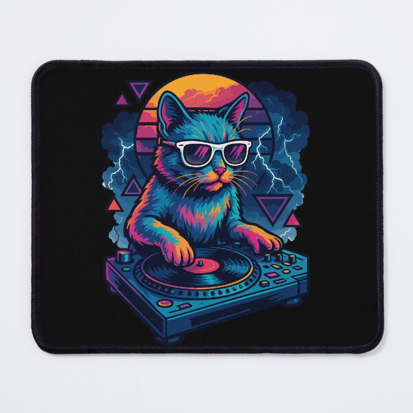 Item preview, Cool Deejay House Cat Retro Vaporwave designed and sold by TomFrontierArt.