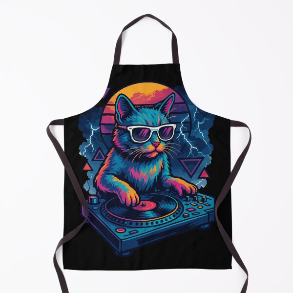 Item preview, Cool Deejay House Cat Retro Vaporwave designed and sold by TomFrontierArt.