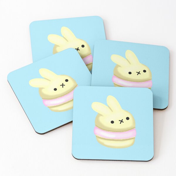 Item preview, Small cake macaron in the shape of a yellow and pink bunny designed and sold by katecheerycake.