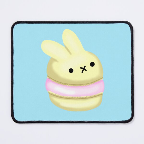 Item preview, Small cake macaron in the shape of a yellow and pink bunny designed and sold by katecheerycake.