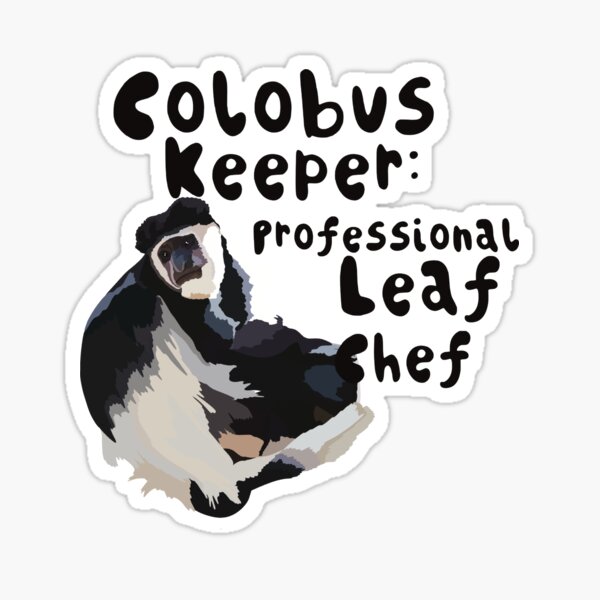 Item preview, B is for Black and White Colobus , Black and White Colobus – Elegant Primate Wildlife Art Design designed and sold by PrettylittlepastelUk.