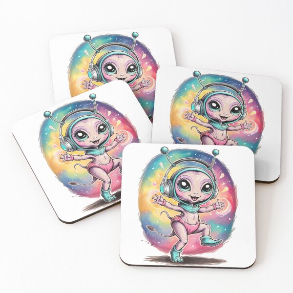 Item preview, Alien with Headphones designed and sold by PinkiPop Studio.