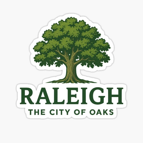 Item preview, Raleigh – The City of Oaks Tree Emblem Design designed and sold by 283Designs.