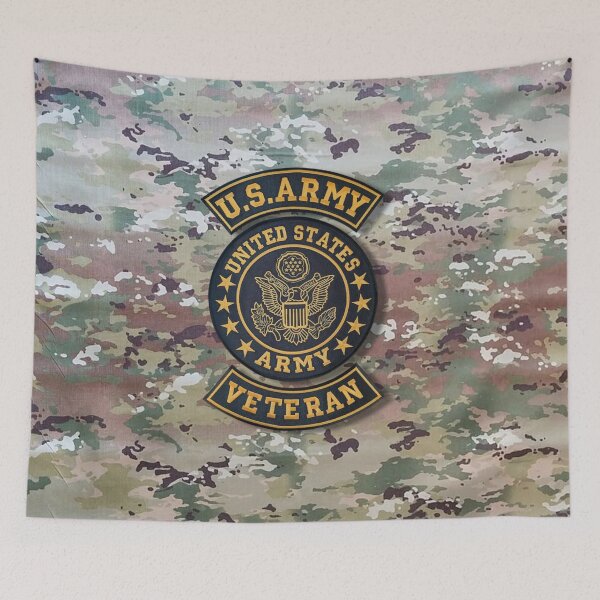 Item preview, US Army Veteran Emblem Over Multicam Camouflage Background designed and sold by BestDetailer.