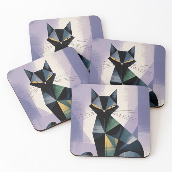 Item preview, Geometric Feline Abstract Cat designed and sold by ShadowAndSlate.