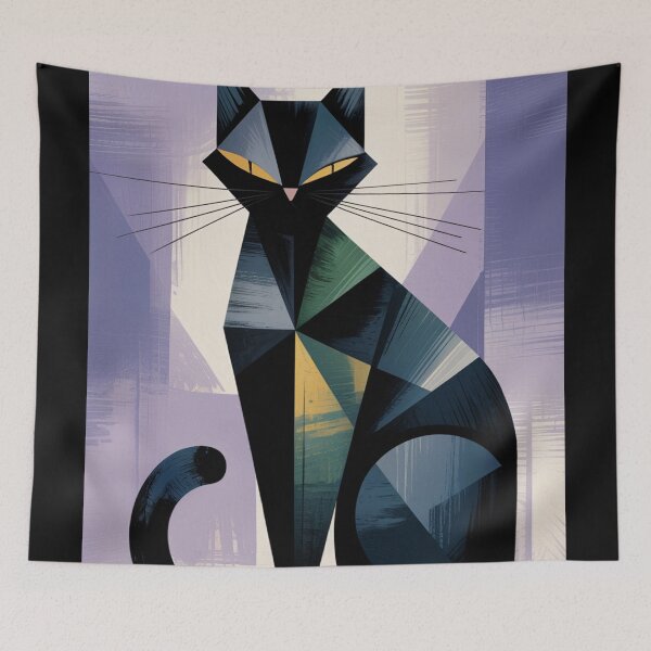 Item preview, Geometric Feline Abstract Cat designed and sold by ShadowAndSlate.