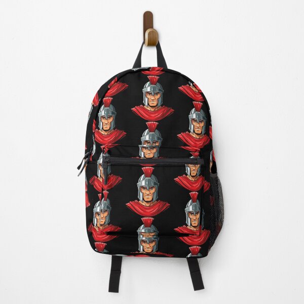 Item preview, Head ancient warrior in helmet and armor, Spartan or Trojan warrior or a Roman gladiator cartoon character, ancient roman gladiator in armour soldier, designed and sold by Danler.
