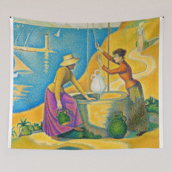 Item preview, Paul Signac, Women at the Well, 1892, French Artist, Pointillism designed and sold by Artistic Gift Print.