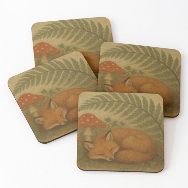 Item preview, Sleepy Forest Fox – Naturecore Vintage Storybook  designed and sold by MossReverie.