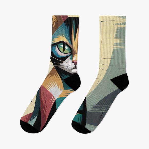 Item preview, Vivid Geometric Feline designed and sold by ShadowAndSlate.