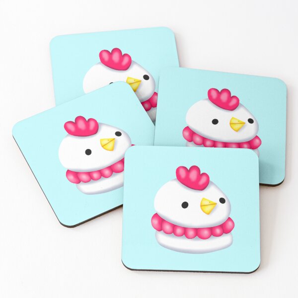 Item preview, a small macaron cake in the shape of a white and red chicken with a yellow little beak designed and sold by katecheerycake.