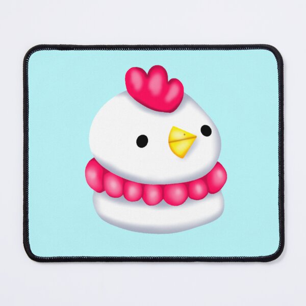Item preview, a small macaron cake in the shape of a white and red chicken with a yellow little beak designed and sold by katecheerycake.