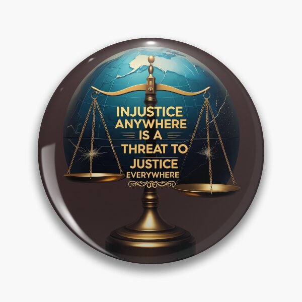 Item preview, Justice Quote with Global Scales Design designed and sold by PrintBreeze.