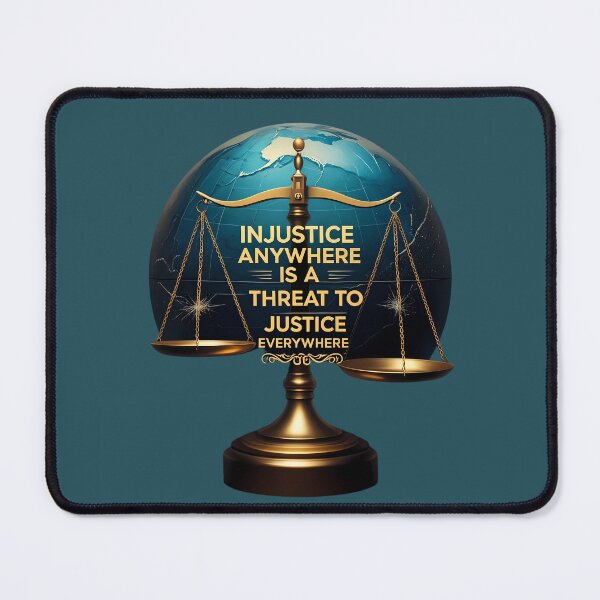 Item preview, Justice Quote with Global Scales Design designed and sold by PrintBreeze.