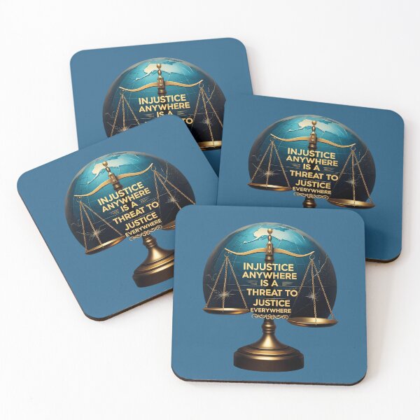 Item preview, Justice Quote with Global Scales Design designed and sold by PrintBreeze.