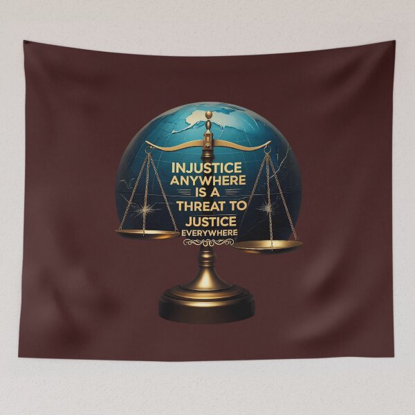 Item preview, Justice Quote with Global Scales Design designed and sold by PrintBreeze.