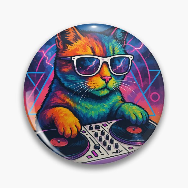 Item preview, Deejay House Cat Colorful Vaporwave designed and sold by TomFrontierArt.