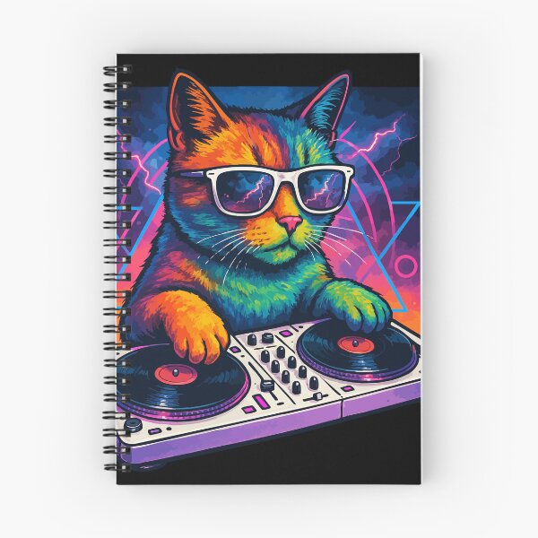 Item preview, Deejay House Cat Colorful Vaporwave designed and sold by TomFrontierArt.