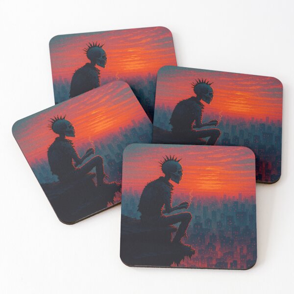 Item preview, Skull Punk at Sunset - Pixel Dystopia Series designed and sold by PixelPunkster.