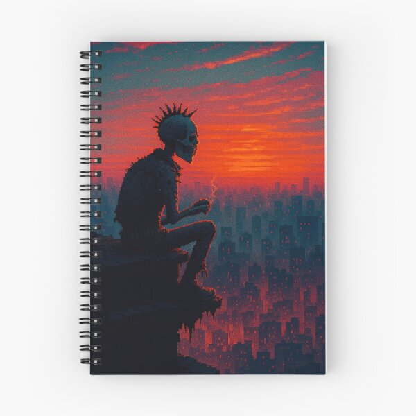 Item preview, Skull Punk at Sunset - Pixel Dystopia Series designed and sold by PixelPunkster.
