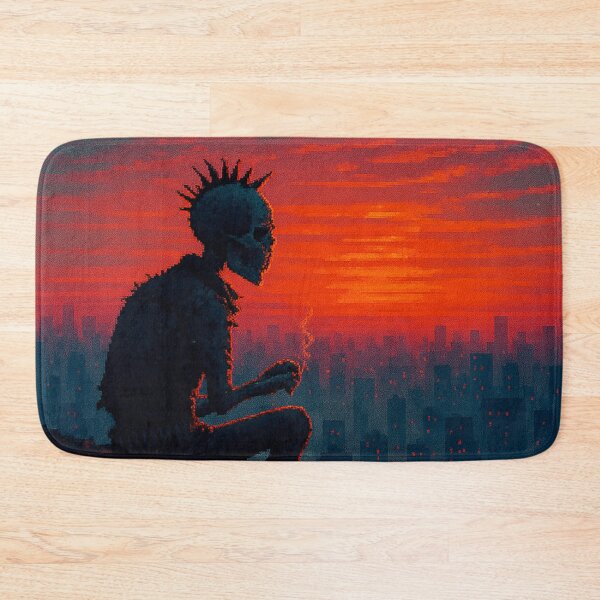 Item preview, Skull Punk at Sunset - Pixel Dystopia Series designed and sold by PixelPunkster.
